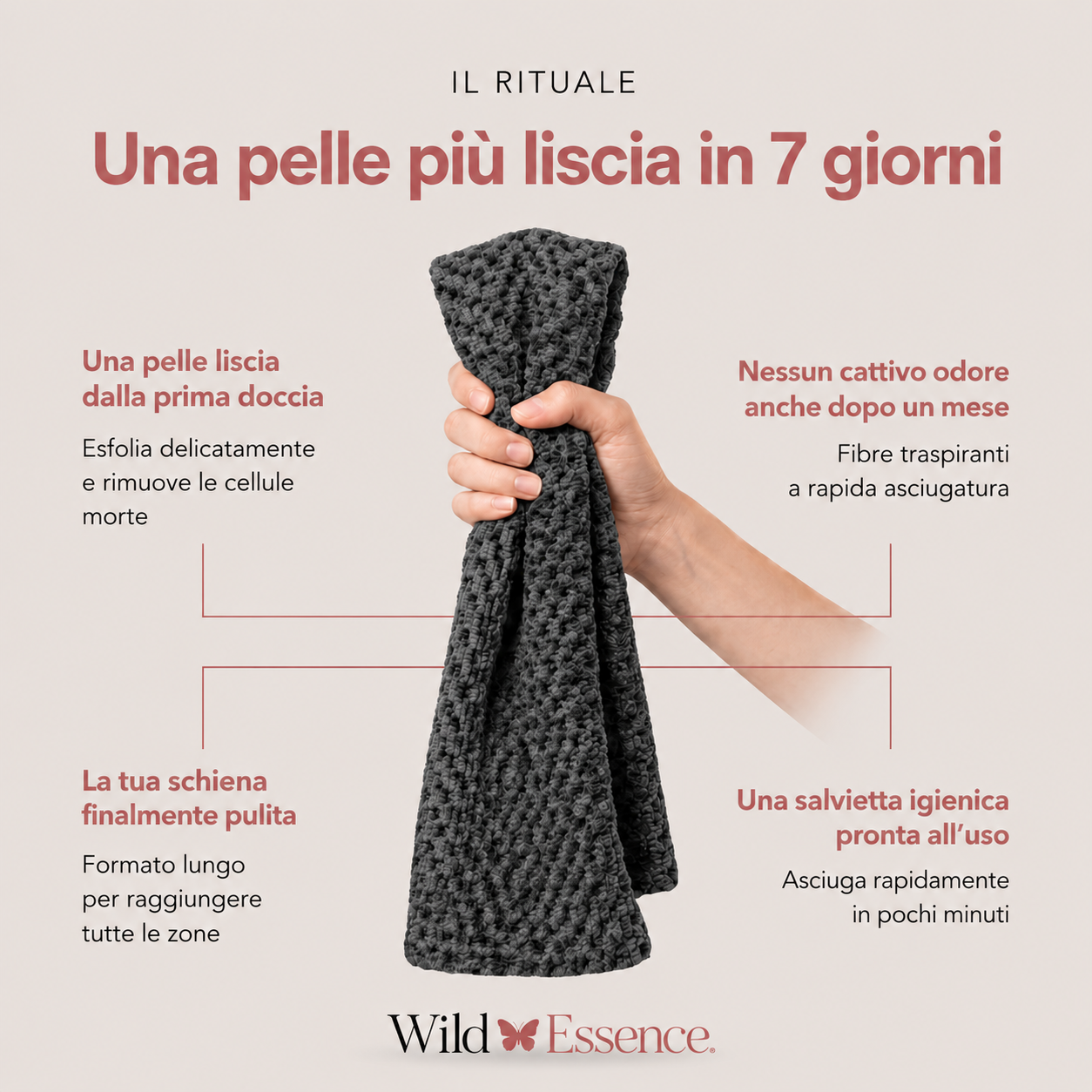 Shower Towel - Telo Doccia Esfoliante Antibatterico